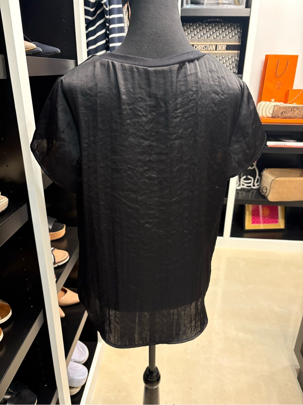 CAbi Black Satin Short Sleeve Tee - Picture 4 of 7